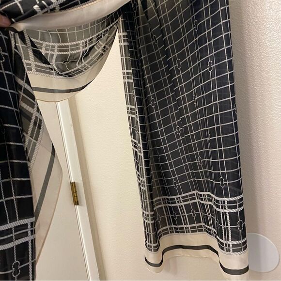 Black white Silk Scarf Mulberry Fashion Long Lightweight Shawl Wrap stole 70x35 - Picture 6 of 14